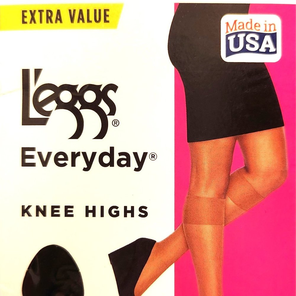 Brand New Hanes L'eggs Everyday 10p Knee High, Color Off Black, Sheer Toe